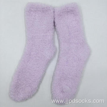 Purple thick microfiber cosy socks